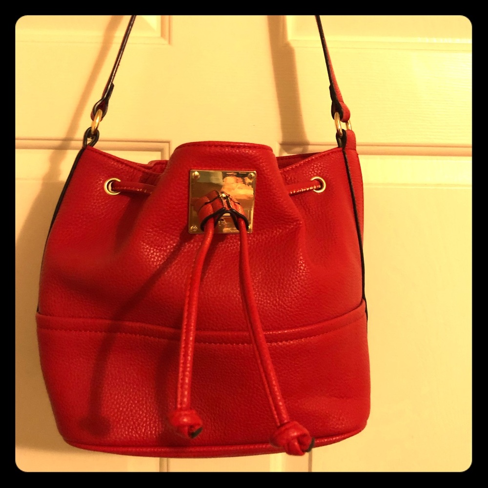 Charming Charlie’s red bucket purse